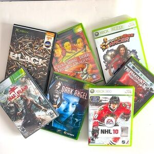 7 Xbox lot 
Dead Island NHL 10 Black Terminator 3 Crouching Tiger Dark Angel etc
